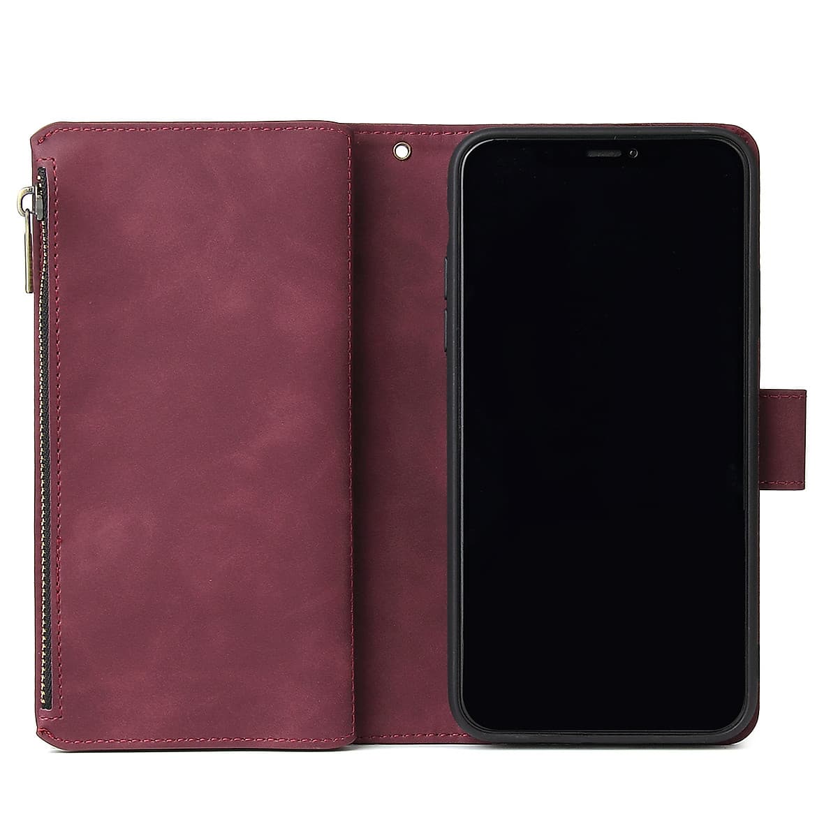 For iPhone 11 iPhone 11 pro iPhone 11 pro max PU Leather Side Magnetic Buckle Multi-card Bracket Full Protective Case with Zipper Wallet Style:iPhone 11 Pro