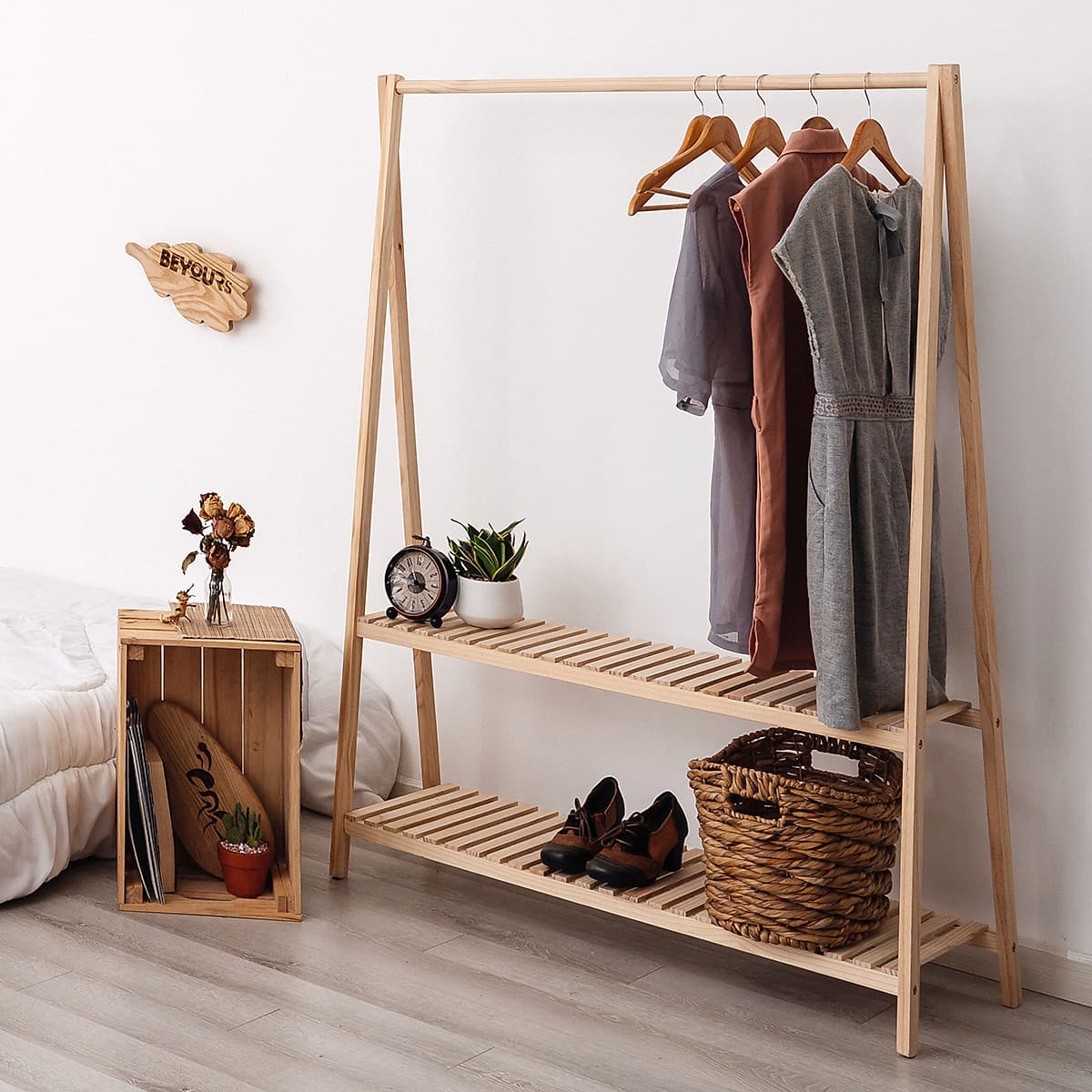 Giá Treo Quần Áo Gỗ 2 Tầng Size L A Hanger 2FL Nội Thất Kiểu Hàn BEYOURs - Gỗ Tự Nhiên