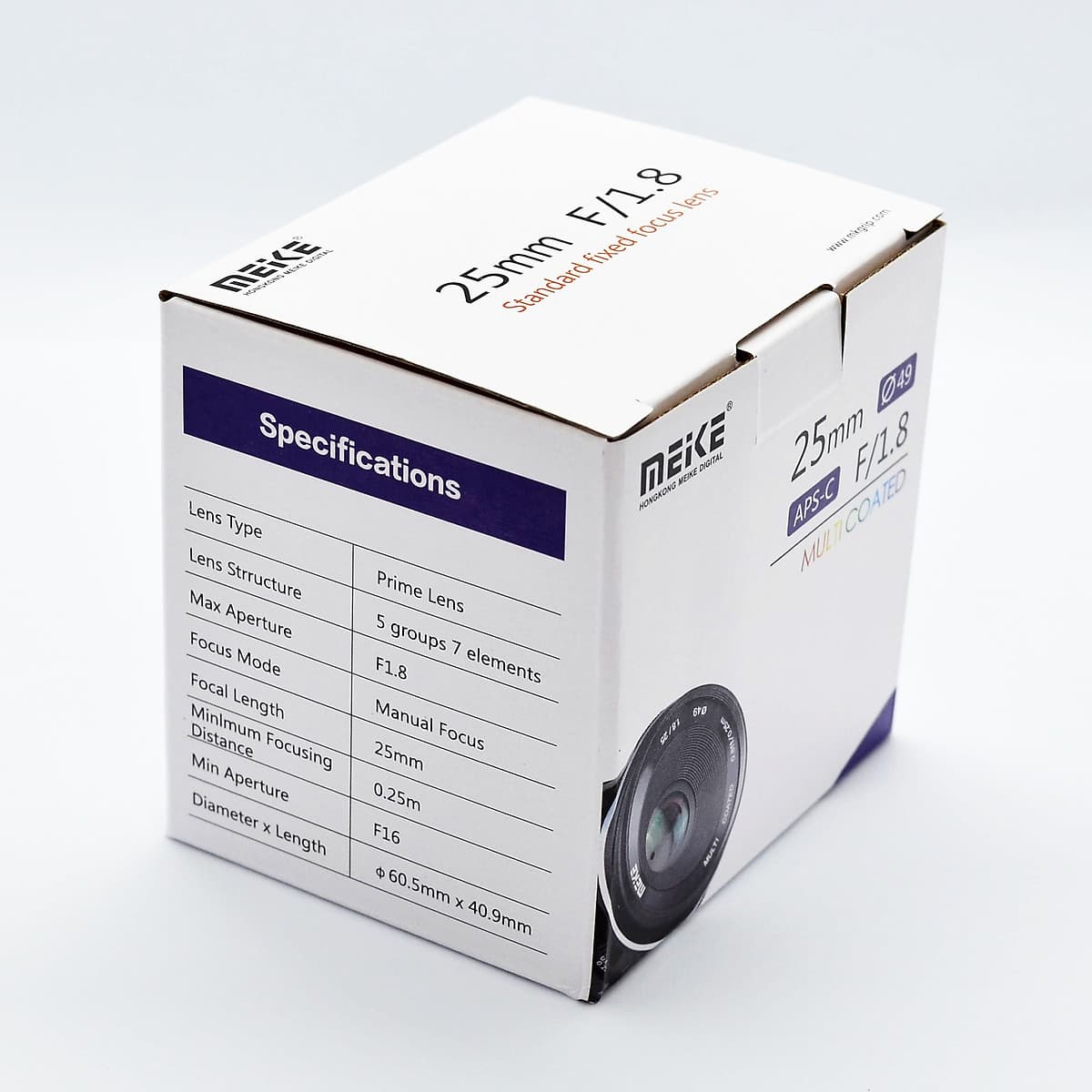 Ống kính Meike 25mm F1.8 cho máy ảnh mirroless Sony, Fuji, Canon lấy nét thủ công- Hàng nhập khẩu