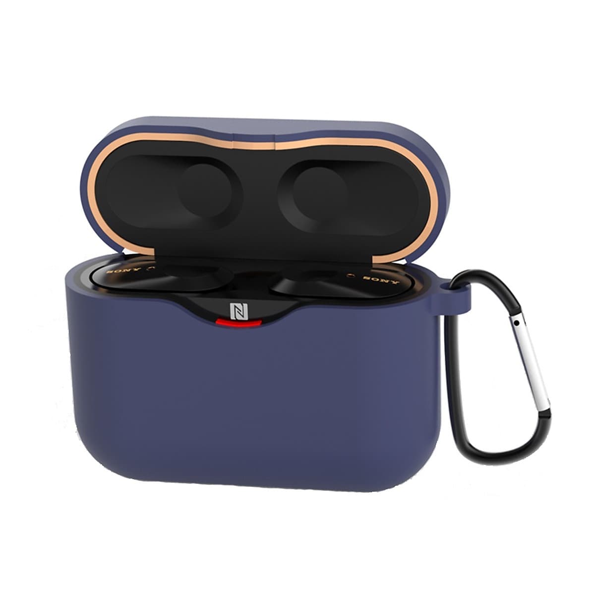 Silicone Case for SONY WF-1000XM3 Bluetooth Earphone Charging Box Cover Soft Shell with Anti-lost Hook