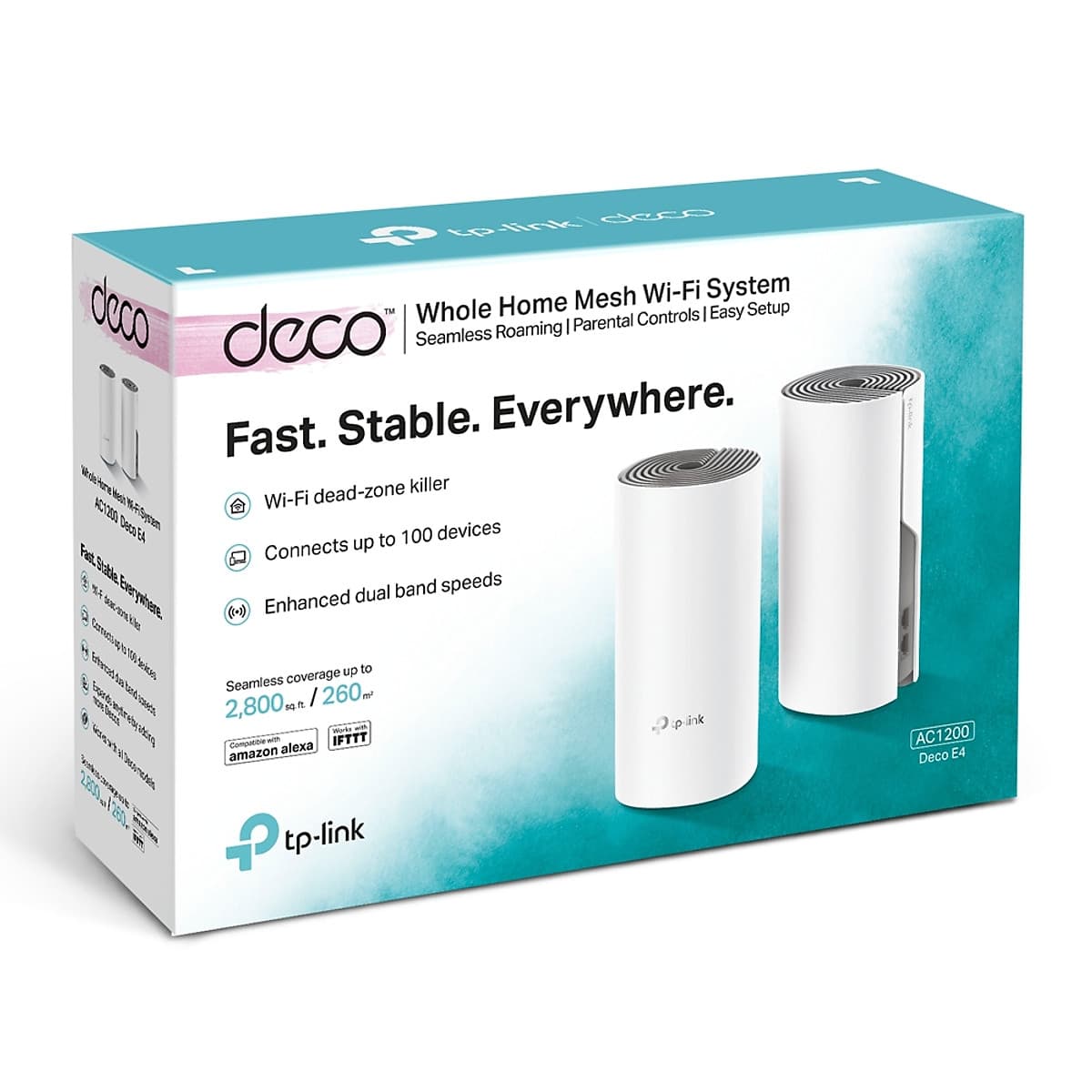 Bộ Phát Wifi Mesh Băng Tần Kép TP-Link Deco E4 AC1200 MU-MIMO (2-pack) - Hàng Chính Hãng