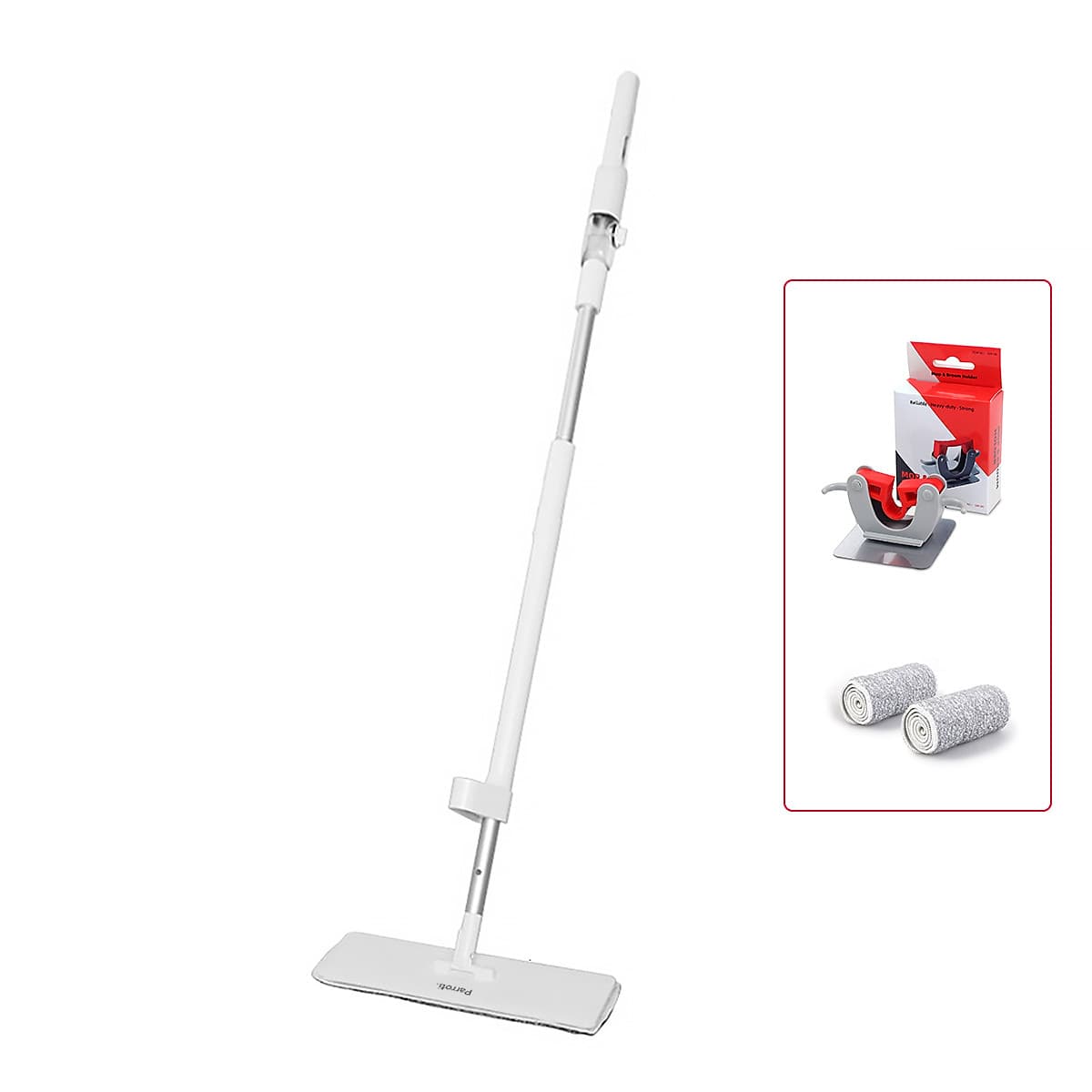 Bộ Cây Lau Nhà Tự Vắt Thông Minh Đa Năng Có Bình Xịt Phun Sương Cao Cấp -  Parroti Max MX01 - Tặng 1 Móc Treo và 1 Miếng Lau
