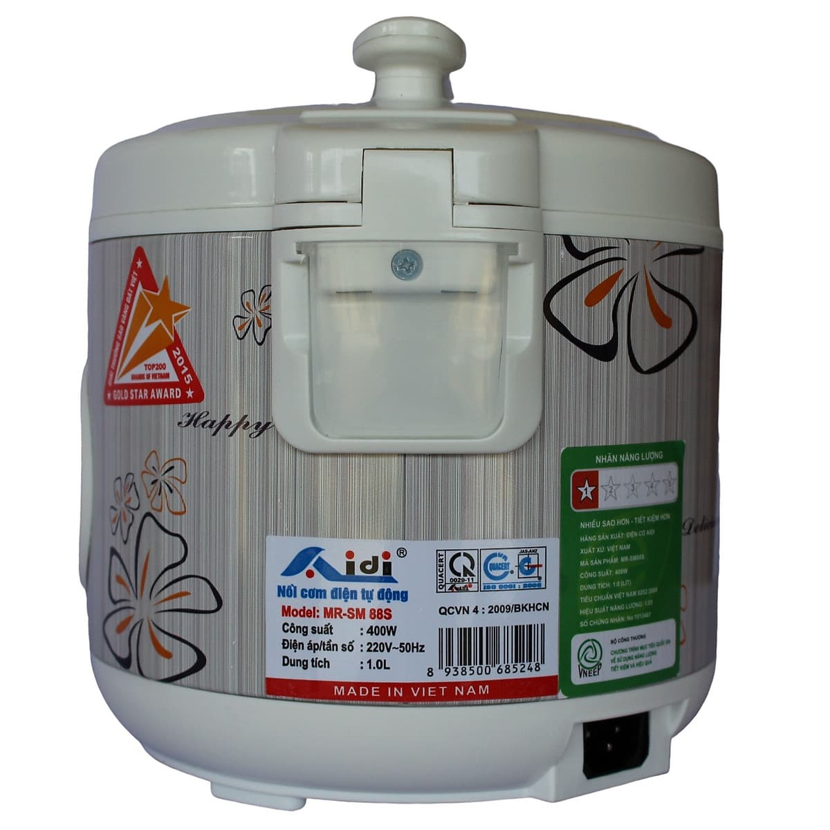Nồi Cơm Điện Tự Động Nắp Gài Aidi MR-SM 88S (1 lít) - Màu Ngẫu Nhiên - Chính Hãng