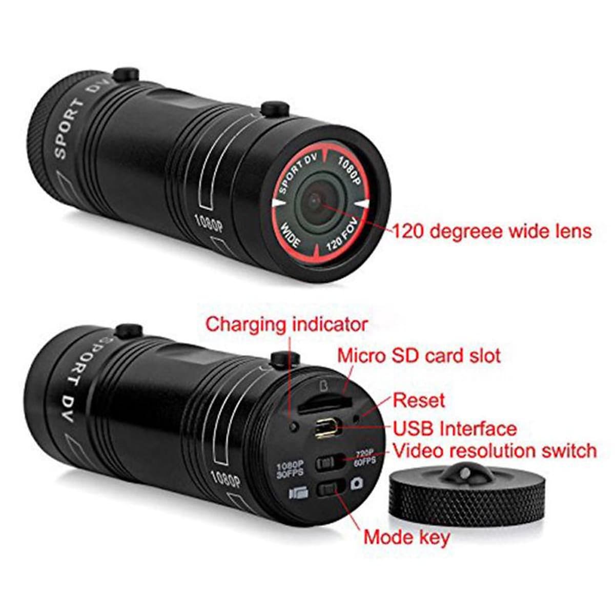 Camera Hành Trình Sport Chống Nước Cho Xe Đạp, Xe Máy M500 AZONE