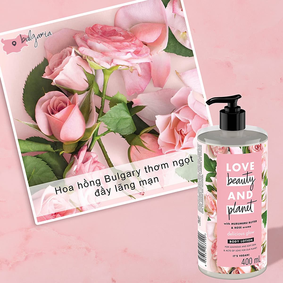 Sữa Dưỡng Thể Sáng Da Love Beauty And Planet Delicious Glow 400ml