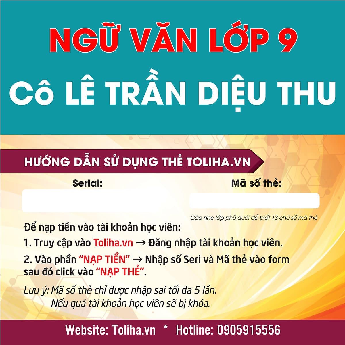 Khóa học NGỮ VĂN 9 cô Diệu Thu - 06 tháng