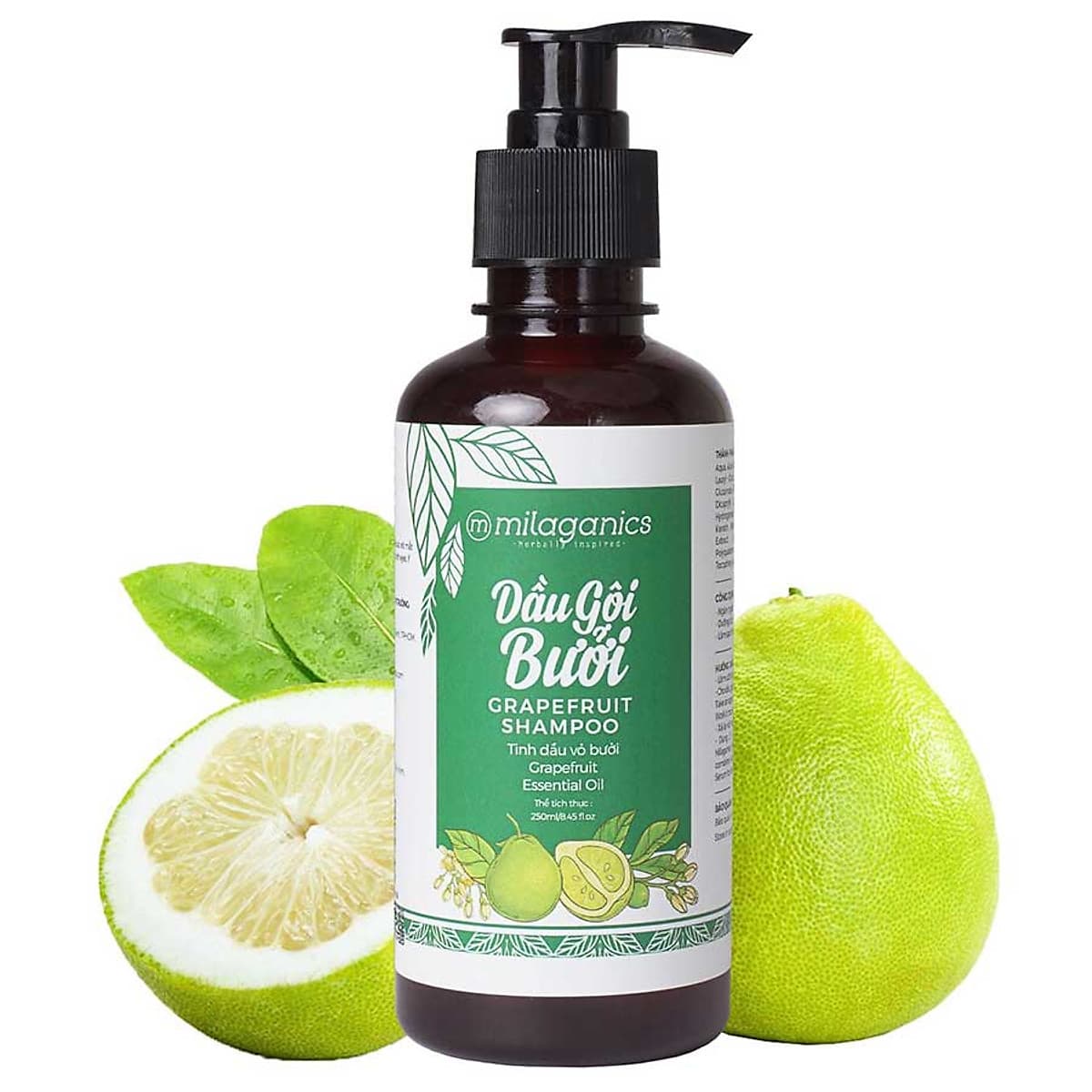 Dầu Gội Bưởi - Ngăn Ngừa Rụng Tóc, Kích Thích Mọc Tóc Milaganics (200ml / Chai)