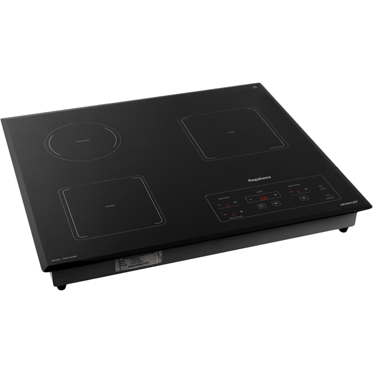 Bếp 3 Âm 2 Từ - 1 Hồng Ngoại Premium Nagakawa NAG1253M (59 cm) - Hàng Chính Hãng