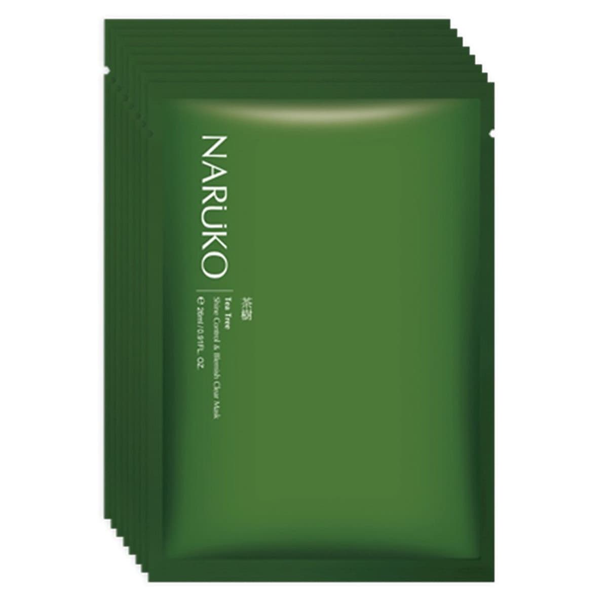Mặt Nạ Kiểm Soát Dầu Và Mụn Naruko Tràm Trà Bản Đài - Tea Tree Shine Control And Blemish Clear Mask (8 Miếng / Hộp)