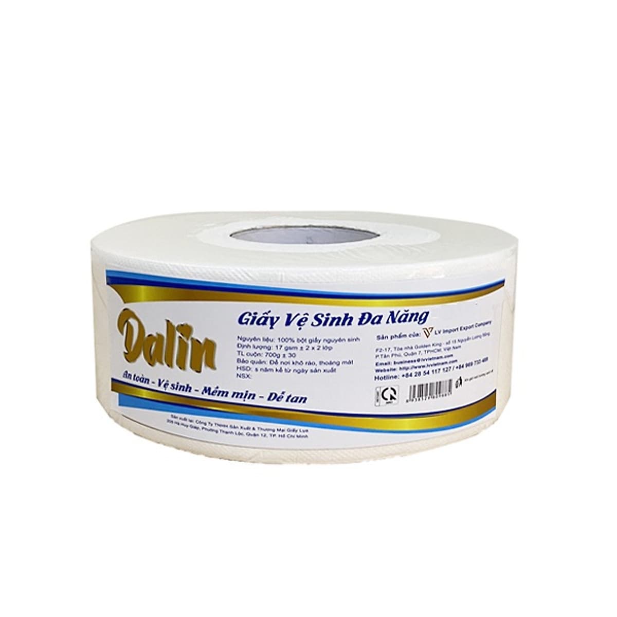 COMBO 10 GIẤY VỆ SINH CUỘN LỚN CAO CẤP 700G DALIN DÀNH CHO NHÀ HÀNG, KHÁCH SẠN, QUÁN ĂN CAO CẤP