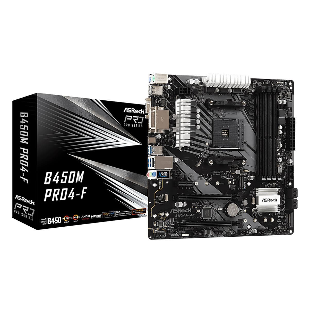 Bo Mạch Chủ Mainboard ASRock B450M Pro4-F Socket AM4 - Hàng Chính Hãng