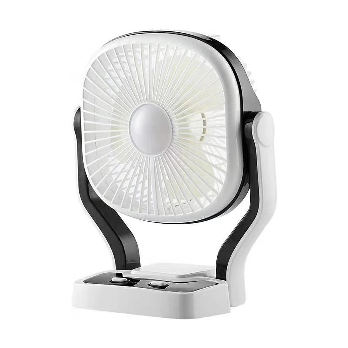 Quạt Tích Điện Gia Đình - Tích hợp 3 cấp độ quạt + 2 cấp độ đèn + Pin khủng (6h quạt, 20h đèn), Size 14.6x16.4x29cm