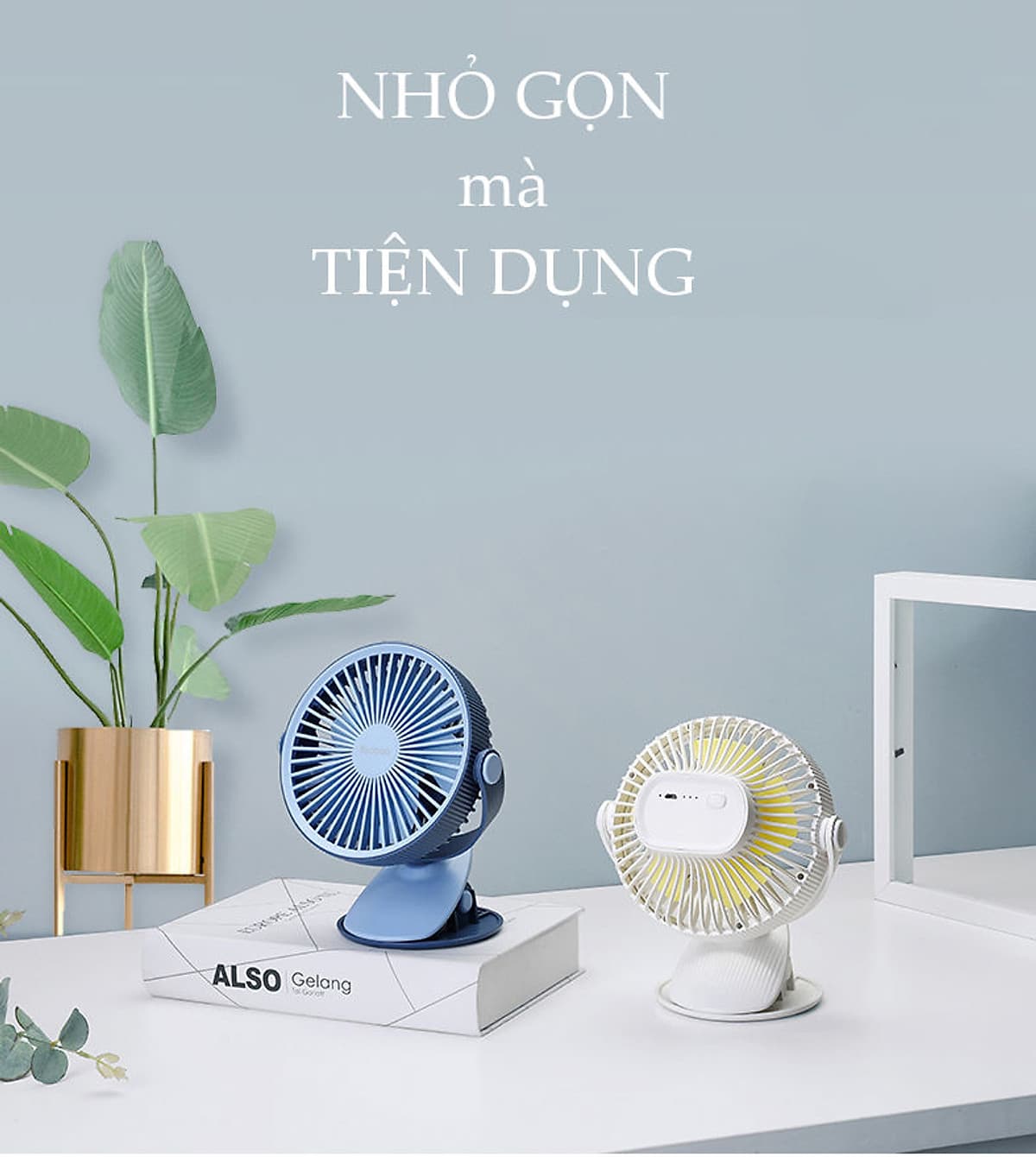 Quạt sạc mini đế kẹp xoay góc 360 độ, dung lượng 2000mAh thời gian sử dụng lên đến 5 giờ, an toàn cho trẻ nhỏ YOOBAO F15 - Hãng phân phối chính thức