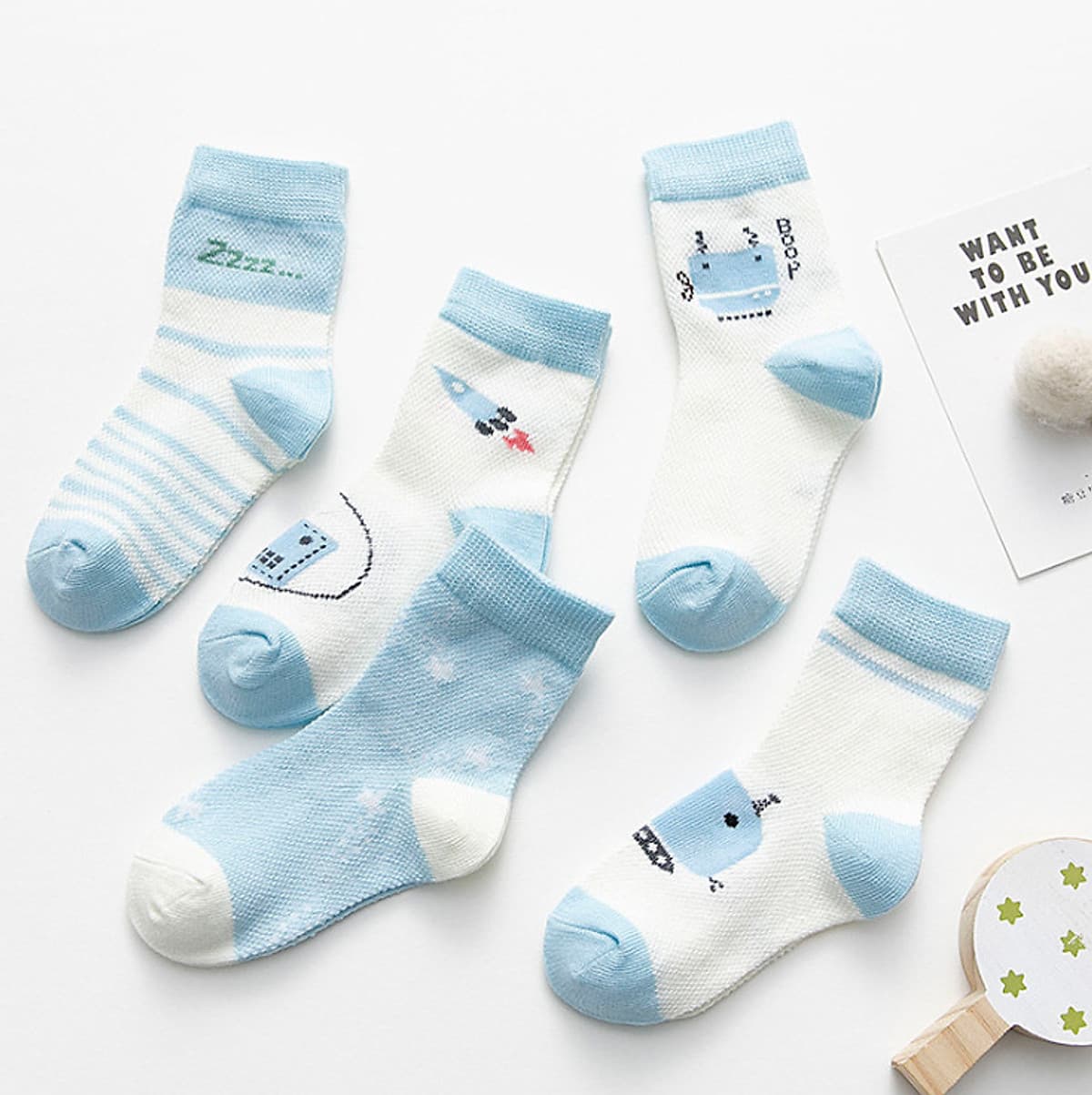Set 5 đôi tất vớ trẻ em (size cho bé từ 0-6 tuổi)