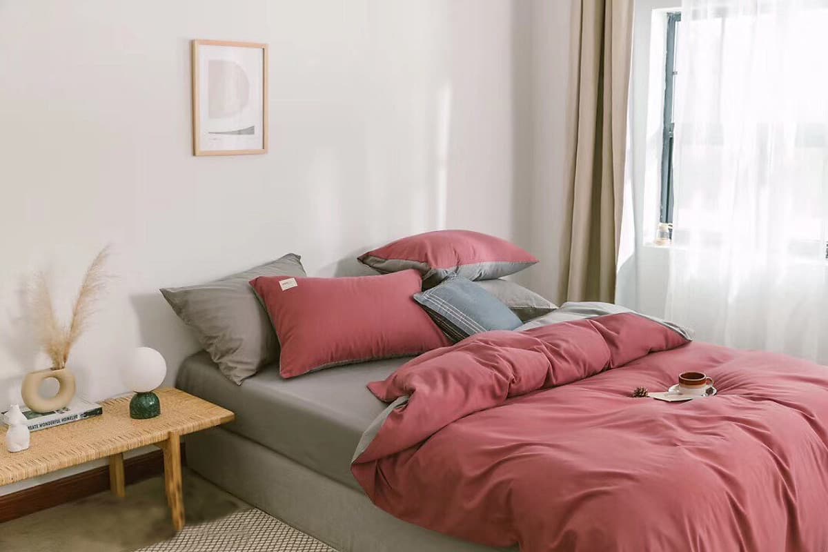 Bộ 4 món chăn ga gối cotton Tici cao cấp TC45 hàng đẹp (set gồm 1 ga, 1 chăn có khóa lồng được ruột, 2 vỏ gối)