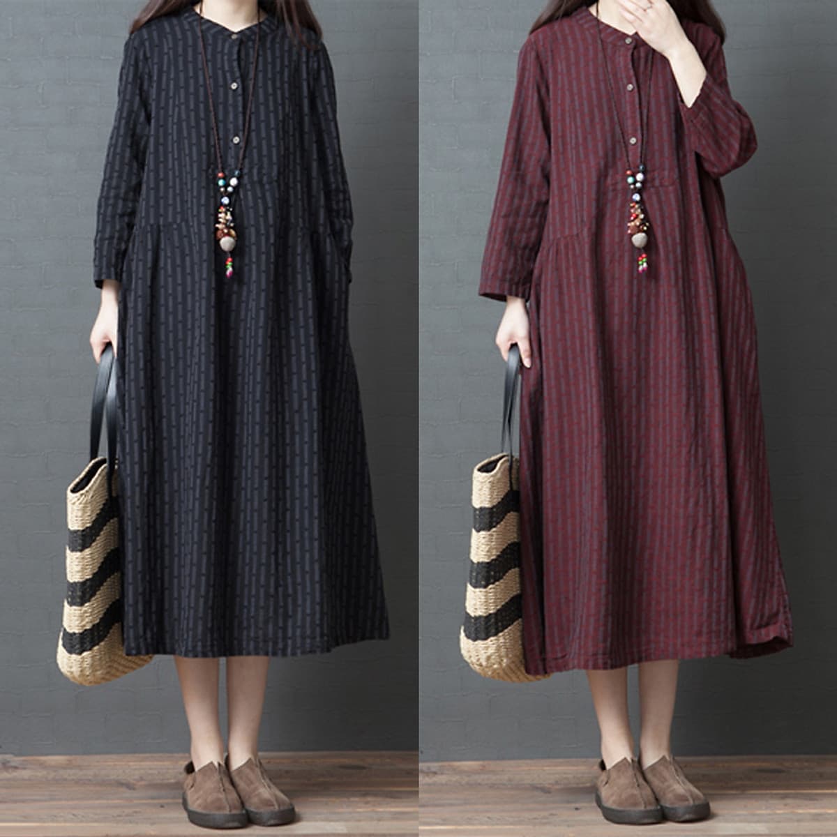 Váy Nữ Dáng Dài Oversized Kiểu Boho