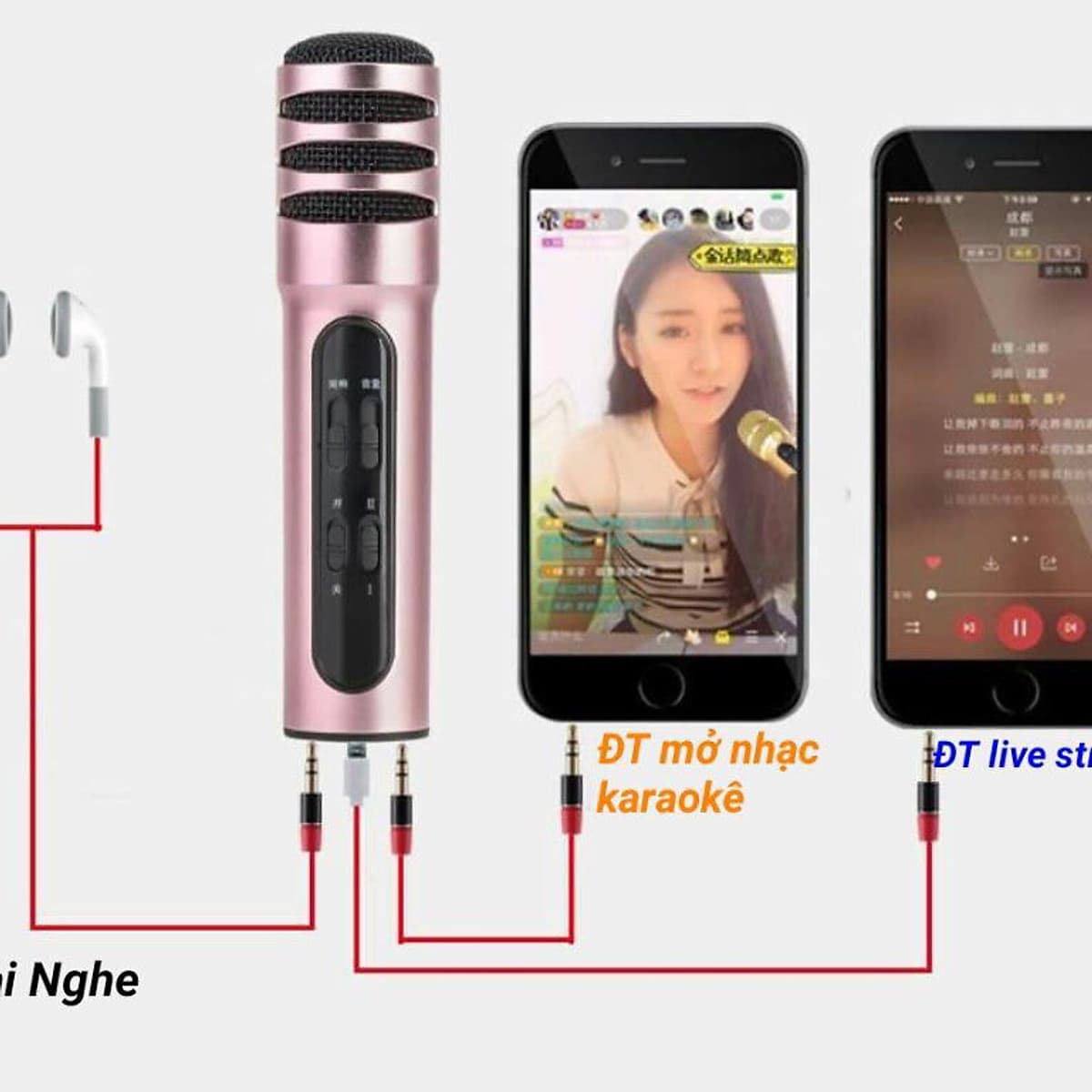 Micro C6 live stream hát karaoke trên điện thoại 