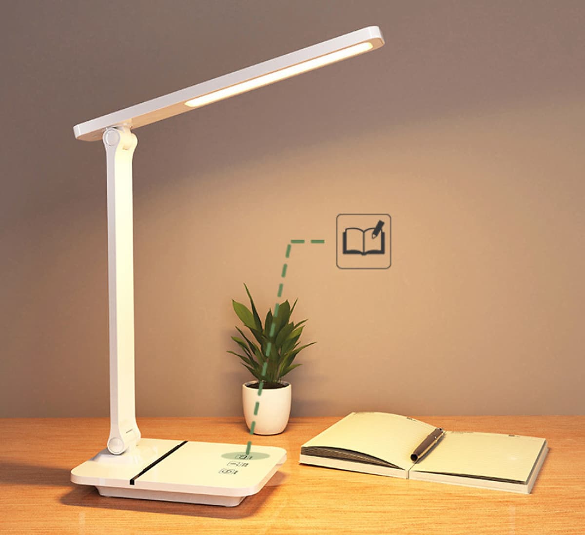 Đèn Bàn Học LED USB Di Động Cao Cấp Có Thể Gập Hai Chỗ – 03 Chế Độ Ánh Sáng Vàng Bảo Vệ Mắt Chống Cận - Hàng Chính Hãng  miDoctor