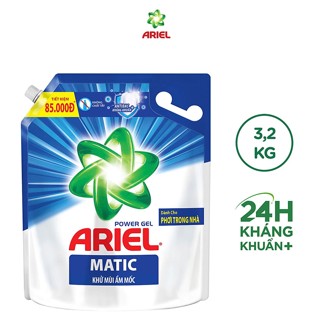 Nước Giặt Ariel Khử Mùi Ẩm Mốc Túi 3.2kg