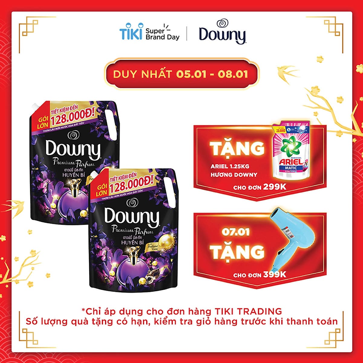 Combo 2 Túi Nước Xả Vải Downy Hương Nước Hoa Huyền Bí (2.3L/ Túi) - Công nghệ nước hoa mới - Lưu hương bền lâu