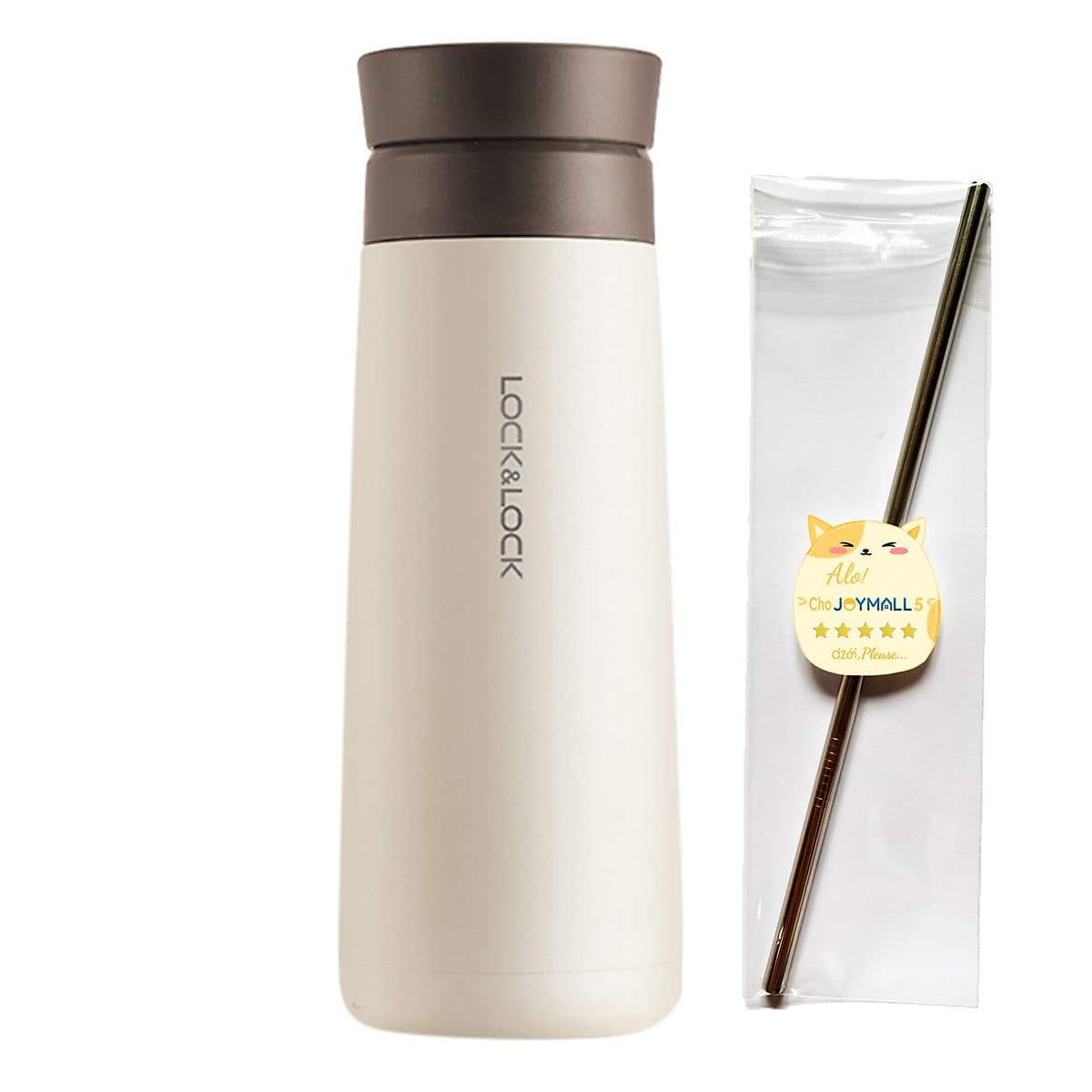 Bình Giữ Nhiệt Lock&Lock Macaron 450ml LHC4230 - Hàng Chính Hãng, Chất Liệu Thép Không Gỉ, Có Lưới Lọc Trà Tiện Dụng Kèm Ống Hút Inox 304