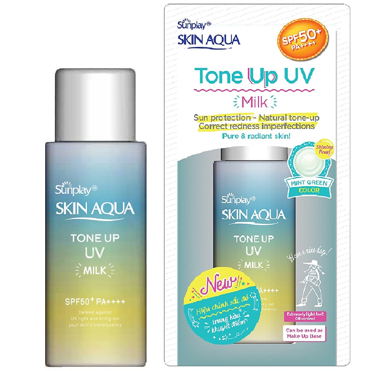 Sữa Chống Nắng Kiềm Dầu Nâng Tông Che Khuyết Điểm Sunplay Skin Aqua Tone Up Uv Milk 50G