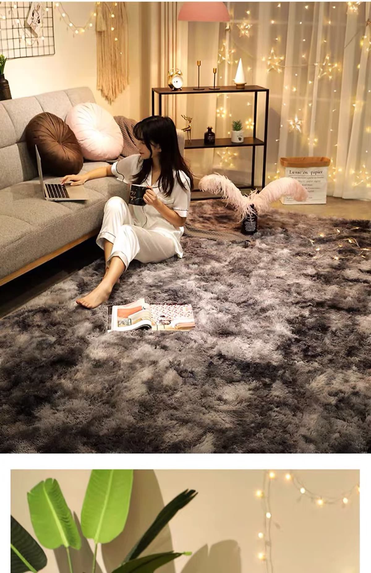 Thảm Lông Dài Trải Sàn Cao Cấp Kiểu Loang