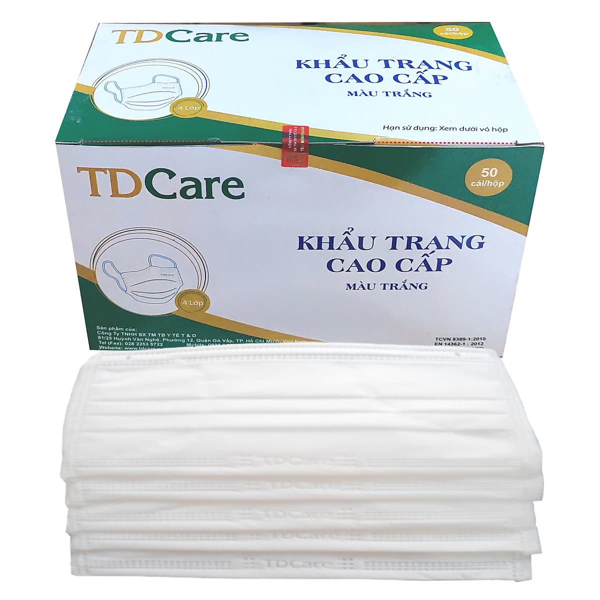Khẩu Trang Y Tế TDCare 4 Lớp-Màu Trắng