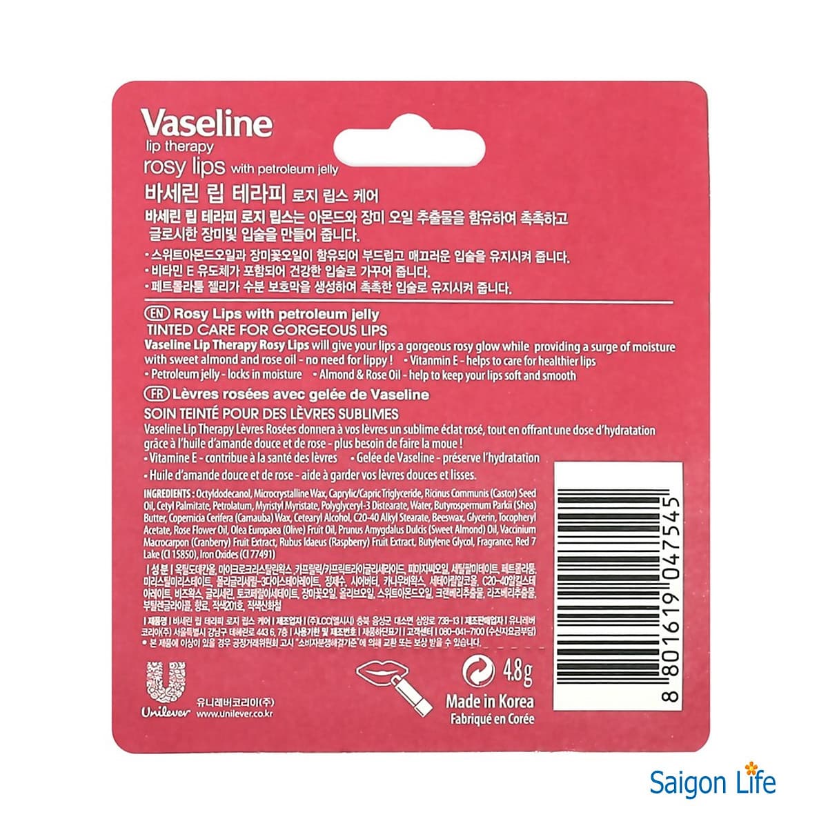 Son Dưỡng Môi Vaseline Lip Therapy 4.8g 