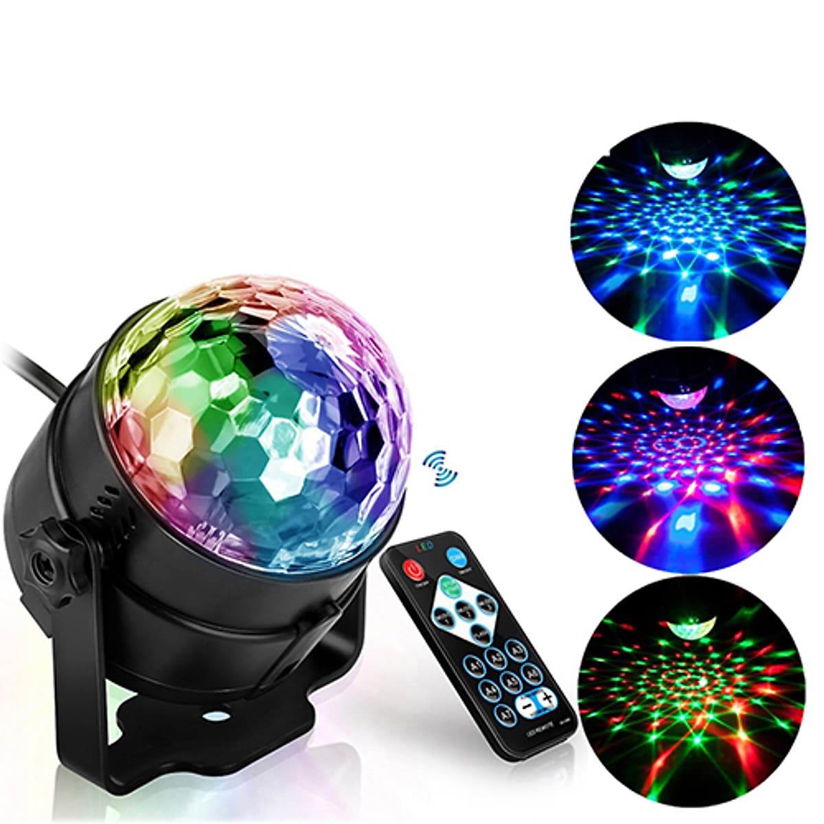 Đèn nháy theo nhạc led cầu hiệu ứng 7 màu siêu đẹp, đèn bay phòng cao cấp cho phòng karaoke phòng ngủ có remote điều khiển từ xa tiện lợi, đèn nháy theo nhạc cảm biến âm thanh nháy theo giai điệu nhac