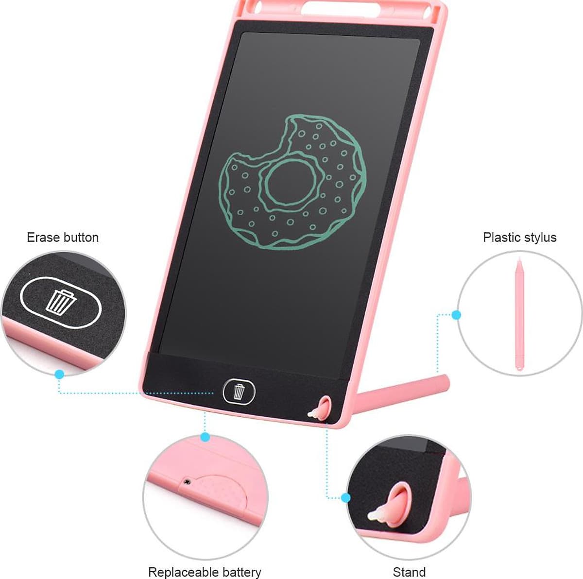 Portable 8 Inch LCD Writing Tablet Ultra-thin Electronic Drawing Board Reusable Handwriting Pad with Stylus Pen Erase