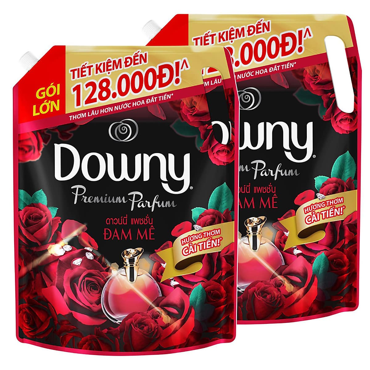 Combo 2 Túi Nước Xả Vải Downy Đam Mê (2.3L/Túi) - Công nghệ nước hoa mới - Lưu hương bền lâu