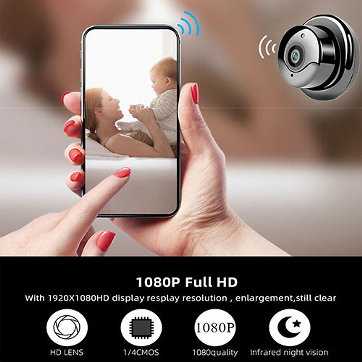 Camera ip wifi mini V380 Pro - Hỗ trợ xem hồng ngoại ban đêm