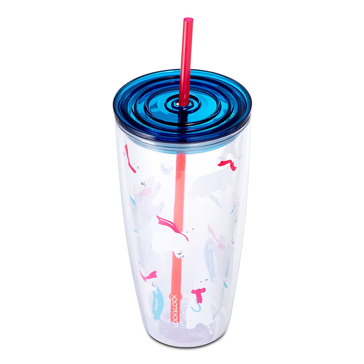 Ly Nhựa Có Ống Hút Lock&Lock HAP507BLU 750ml - Màu Xanh Nước Biển