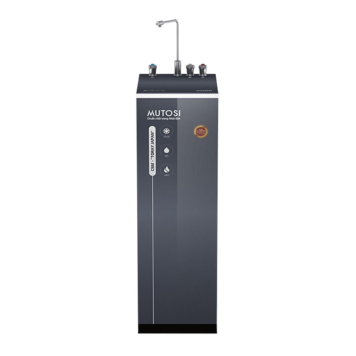 Máy lọc nước RO 3-in-1 nóng lạnh nguội Mutosi MP-350D-GR - Tủ đứng, 8 cấp lọc, công suất  10L/h - Hàng chính hãng