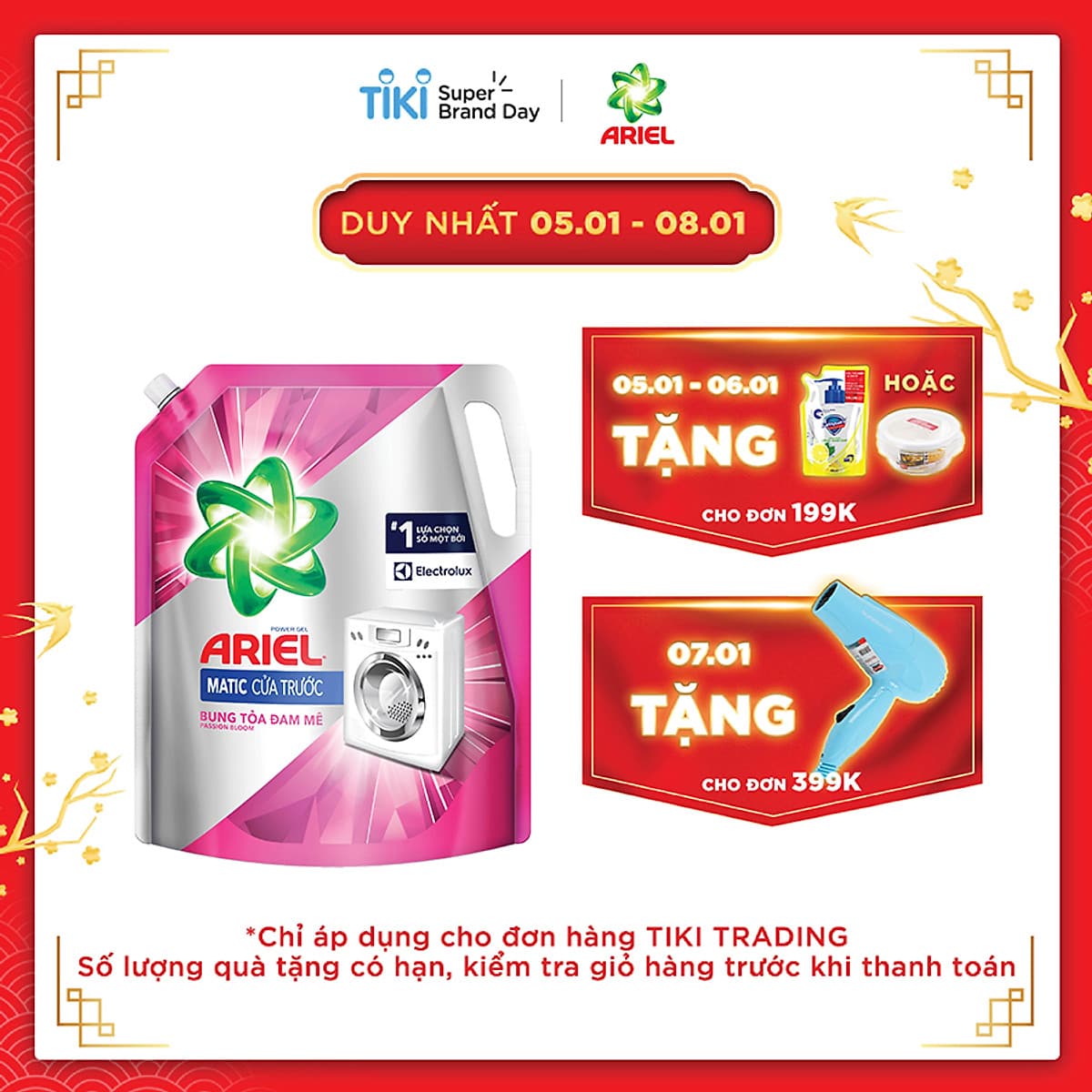 Nước Giặt Ariel Cửa Trước Hương Đam Mê Dạng Túi (2.15Kg/Túi)
