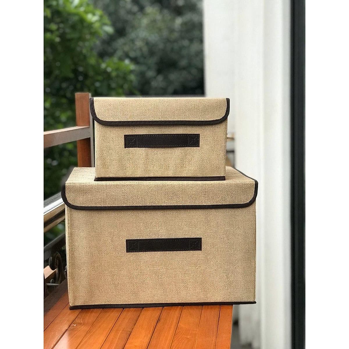 2 Hộp Vải Đựng Đồ Cá Nhân, Đựng Quần áo, Vớ, Đồ Lót, Đồ Chơi Size L,M