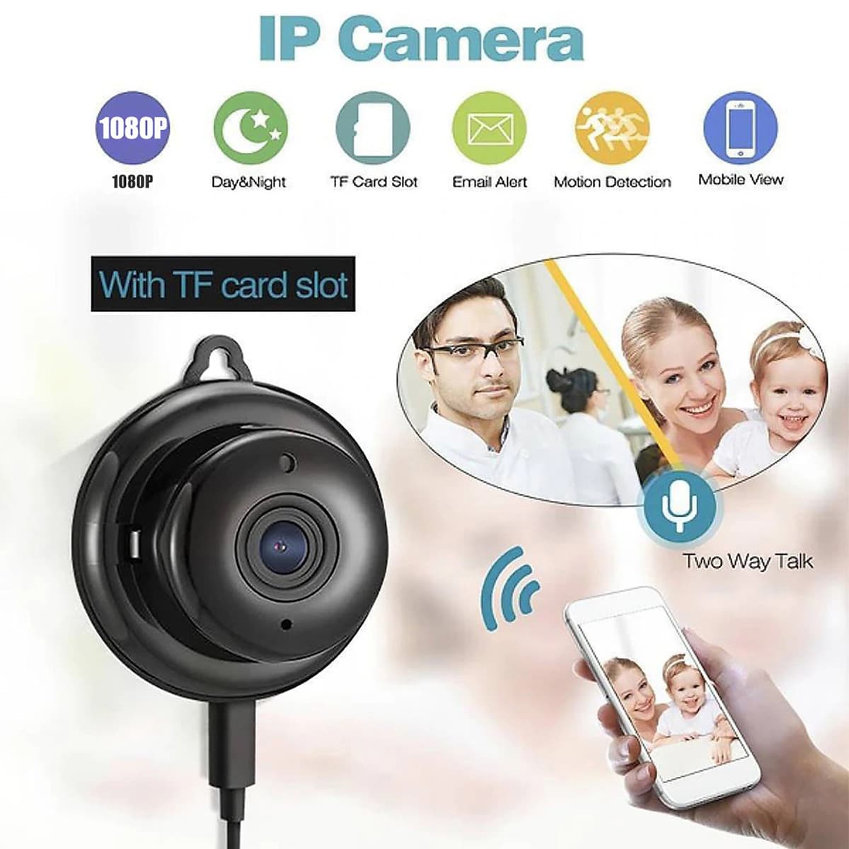 Camera IP Wifi Mini E06-Q2 Full HD 1080P Kết Nối Không Dây Với Điện Thoại AZONE