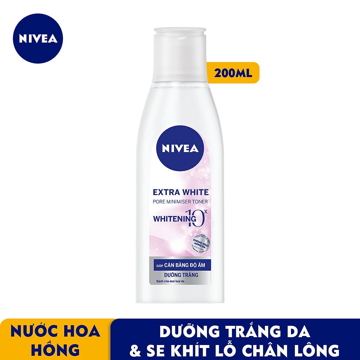 Nước Hoa Hồng NIVEA Extra White Dưỡng Trắng Da & Se Khít Lỗ Chân Lông (200ml) - 86720
