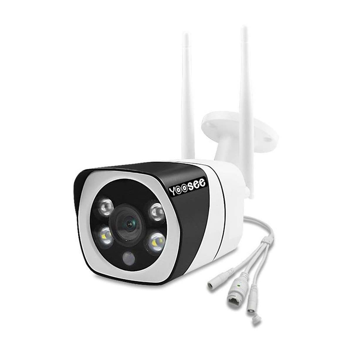 Camera IP Wifi Trong nhà Ngoài trời Yoosee 9104A 2 Râu thực FullHD 1080P 2 LED trợ sáng đàm thoại 2 chiều (Trắng) Hàng Nhập Khẩu
