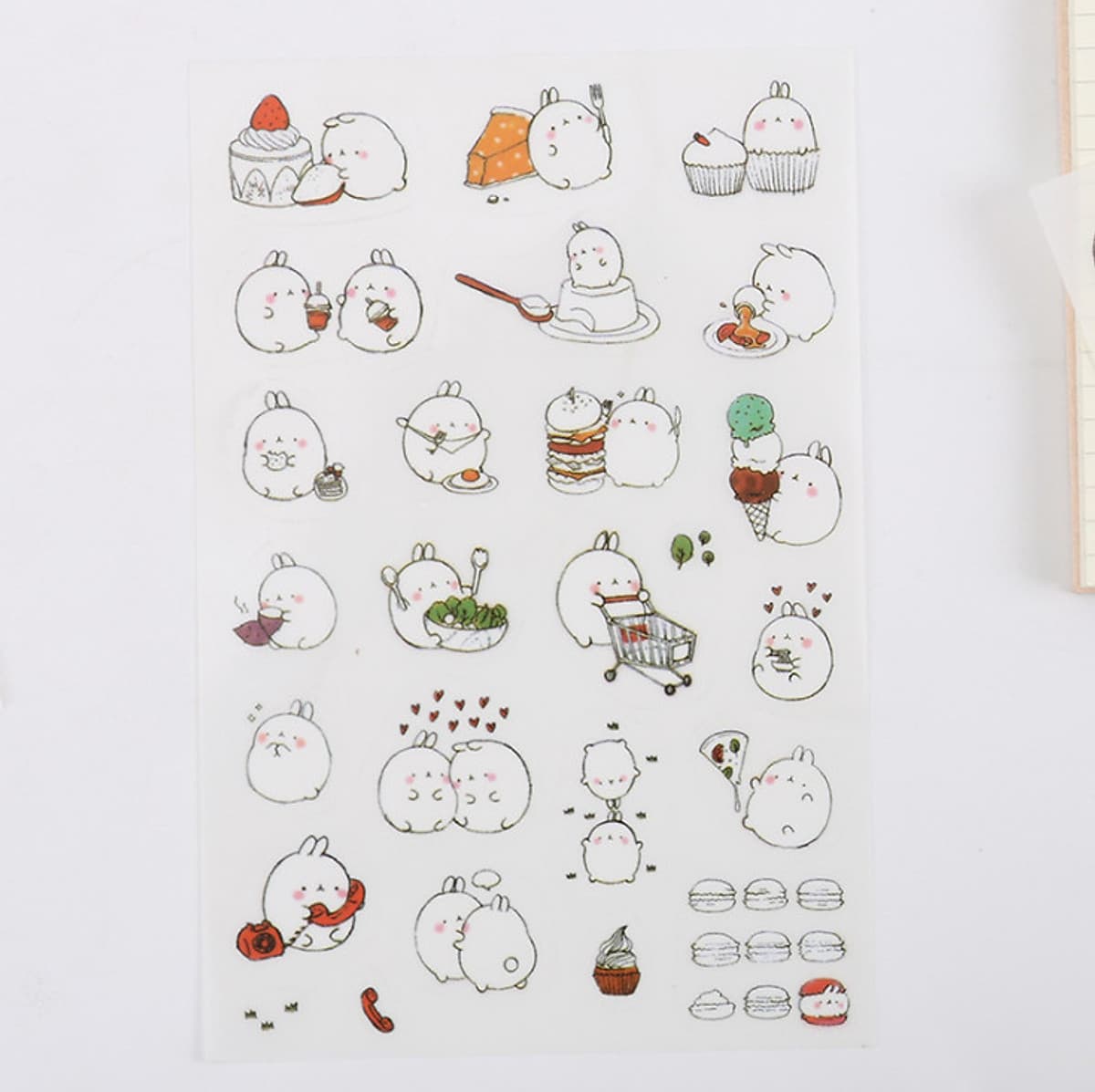 Sticker Dán Trang Trí Molang và Piu Piu ( Trang Trí Sổ Kế Hoạch, Sổ Nhật Ký) | Nhiều Mẫu