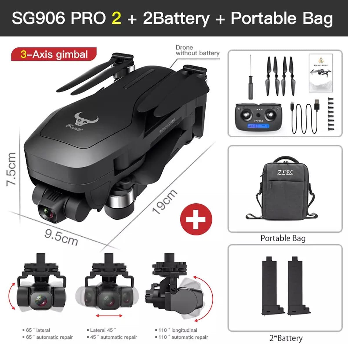 [ BẢN PRO 2 ] Flycam SG906 PRO 2, Camera 4k, Chống rung 3 trục - Hàng nhập khẩu