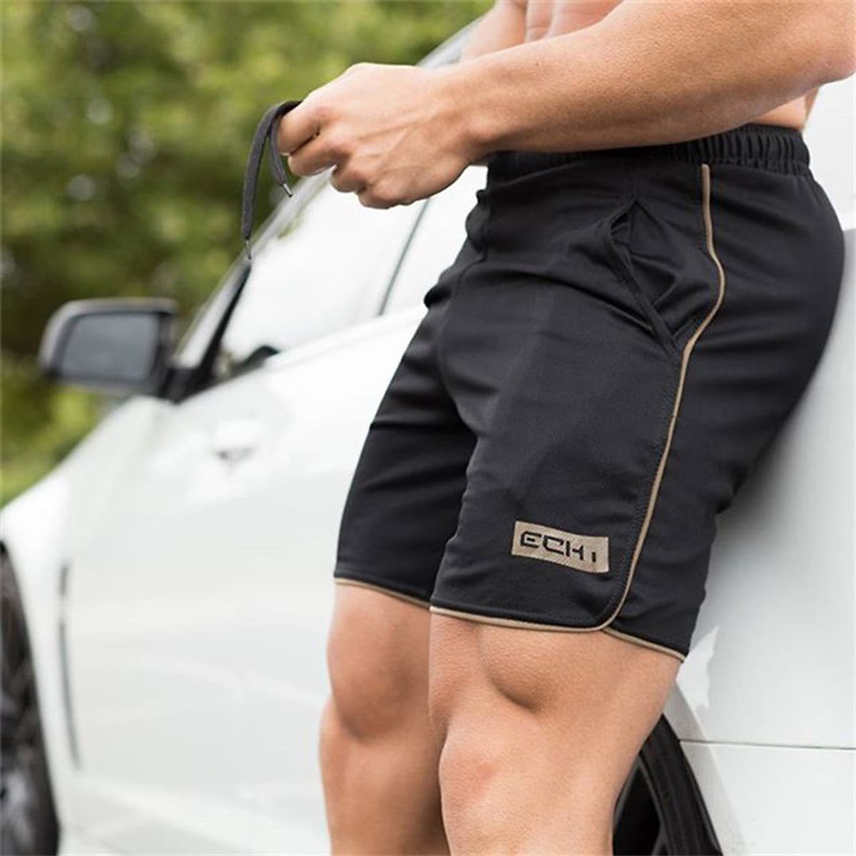 Quần đùi gym nam, Quần short thể thao nam, Quần đùi tập gym nam thun lưới - Thích hợp tập gym, đá bóng, chạy bộ, thể thao, bóng rổ hoặc giữ ấm cơ thể (SP065)