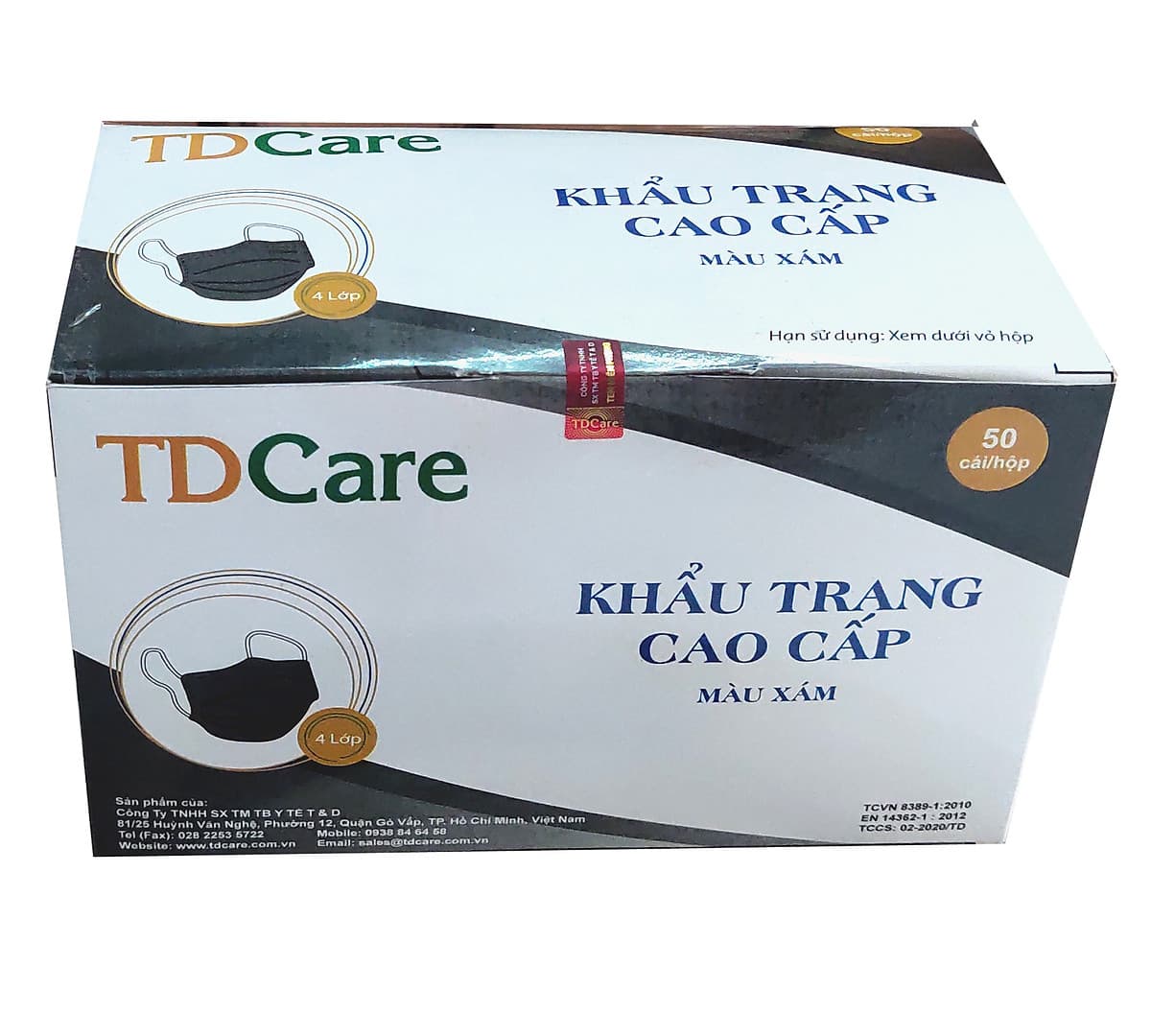 BỘ 2 HỘP KHẨU TRANG Y TẾ TDCare -4 LỚP (XANH/ TRẮNG/ XÁM)