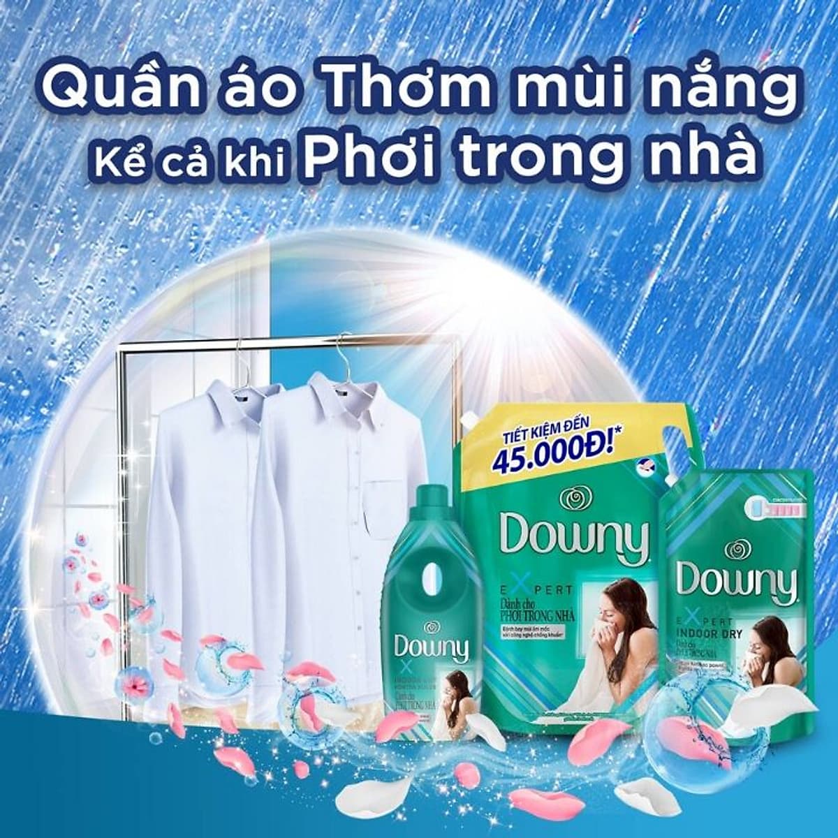 Nước Xả Vải Downy Expert Dành Cho Phơi Trong Nhà 2.4L (dạng túi)