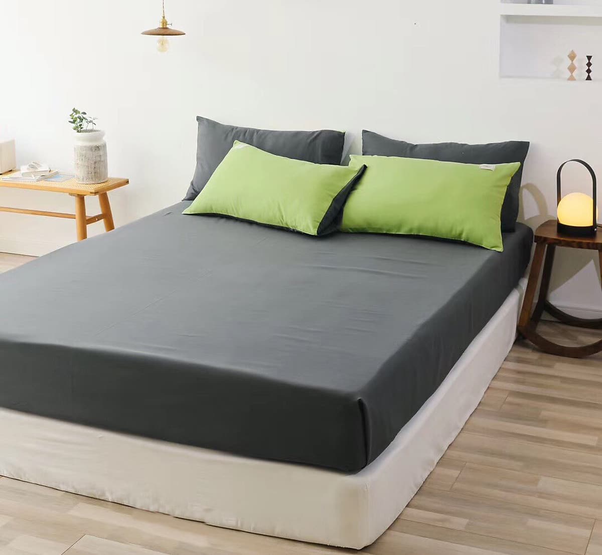 Bộ 4 món chăn ga gối cotton Tici cao cấp TC45 hàng đẹp (set gồm 1 ga, 1 chăn có khóa lồng được ruột, 2 vỏ gối)