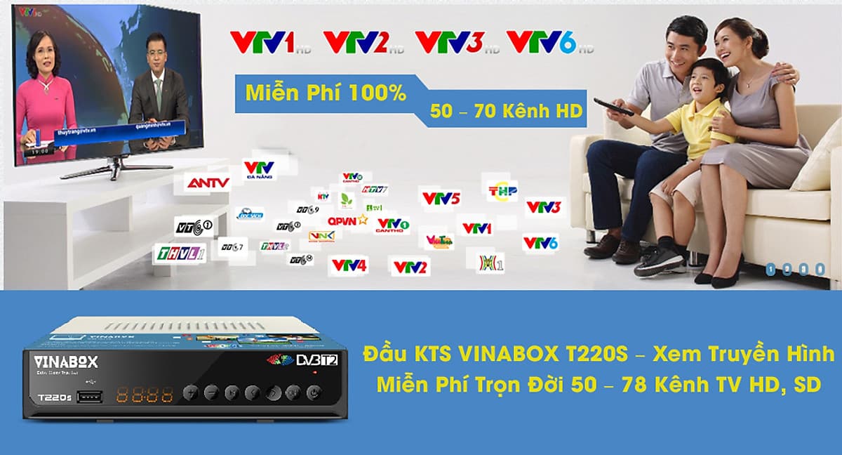 ĐẦU KTS DVB T2 VINABOX T220S THẾ HỆ MỚI 2020 – XEM TRUYỀN HÌNH MIỄN PHÍ- HÀNG CHÍNH HÃNG