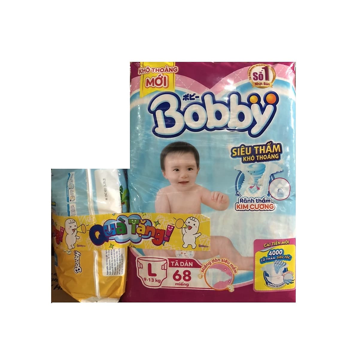 TÃ DÁN BOBBY L68 (TẶNG 12 MIẾNG TẢ QUẦN SIZE L)