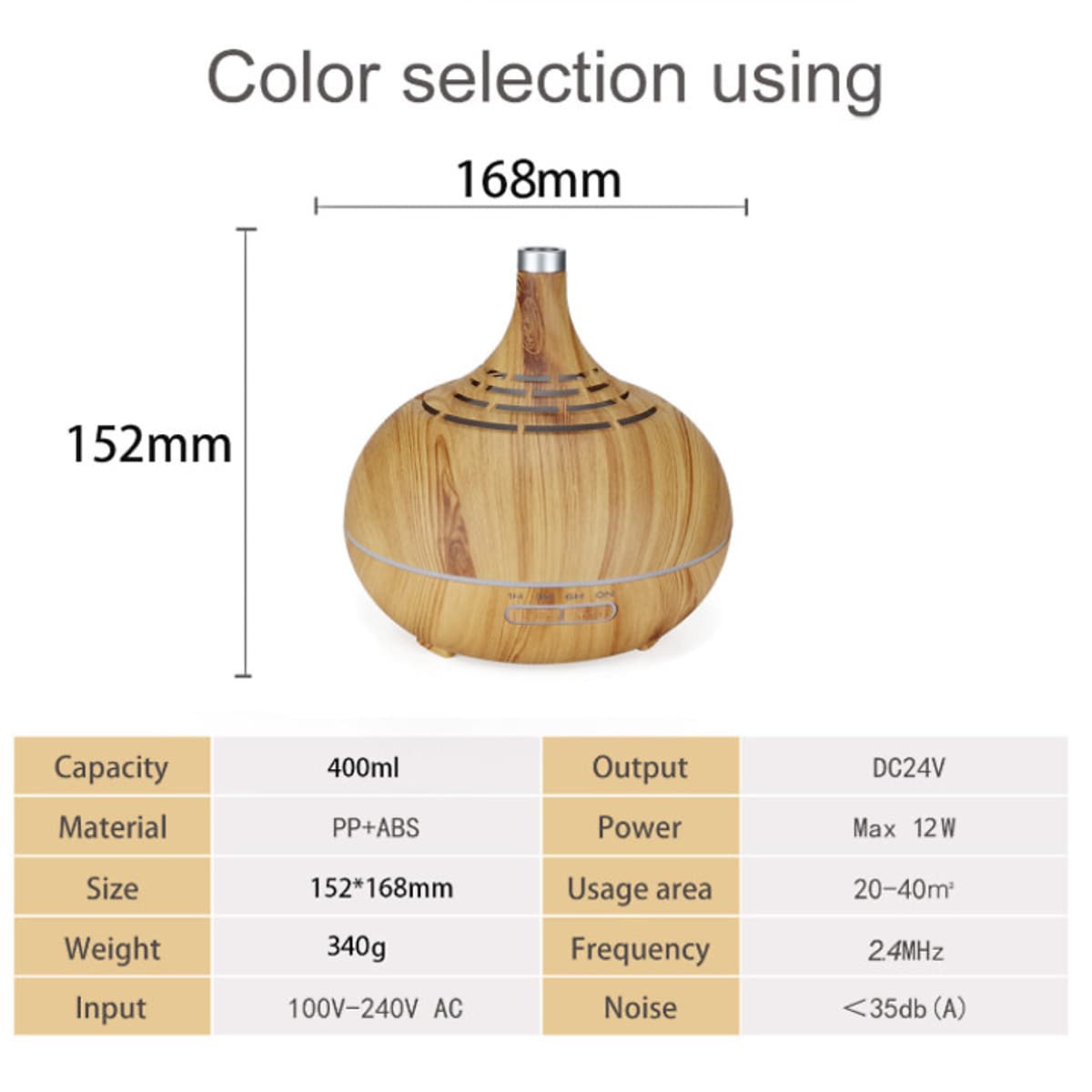 Máy phun sương tạo ẩm khuếch tán tinh dầu kết nối Wifi 150wifi tích hợp đèn LED 7 màu thông minh, Công suất 12W