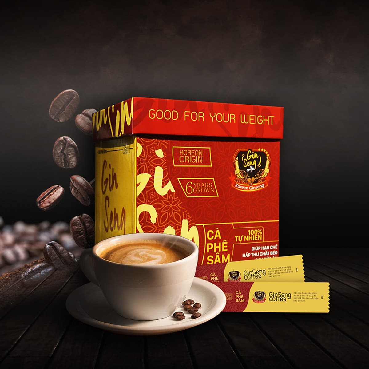 Cà Phê Sâm Hỗ Trợ Giảm Cân ( 30 Gói/ Hộp)